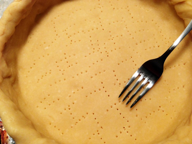Raw Pie Crust with Holes