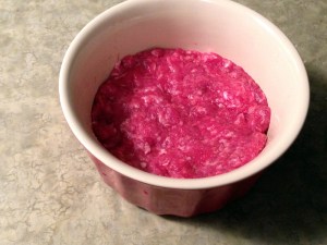Hamburger Meat in a Ramekin for Steaming