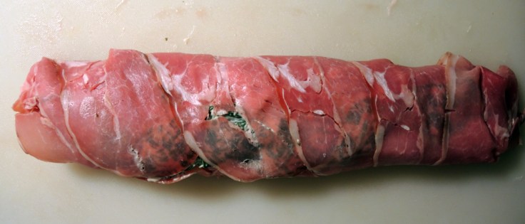 Home Is A Kitchen - Pork Wellington Recipe - Proscuitto Wrapped Pork Tenderloin Stuffed with Greens and Cheese