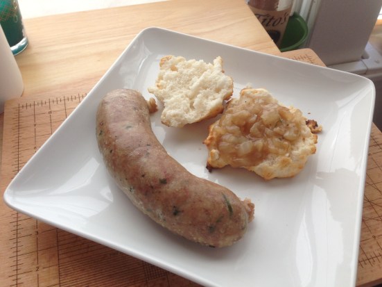 Boudin Link Simmered in Beer with Bourbon Gravy by Man Fuel Blog