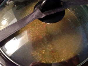 Red Beans Simmering in the Slow Cooker