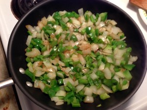 Sauteeing Onions and Green Peppers