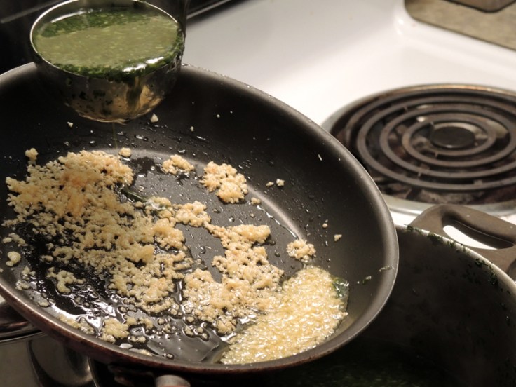 Sauteed Garlic Going into Molokhia