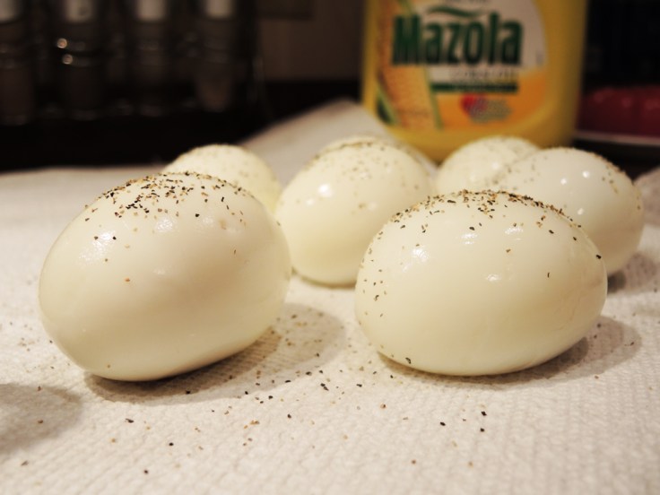 Hard Boiled Eggs Rolled in Black Pepper