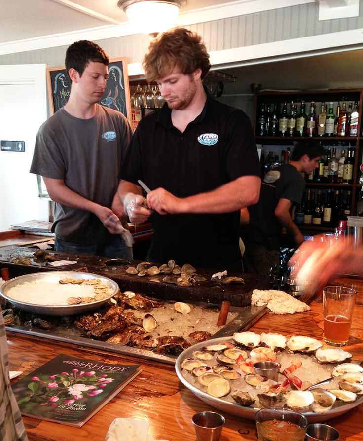 Shucking Oysters in Matunuck Oyster Bar