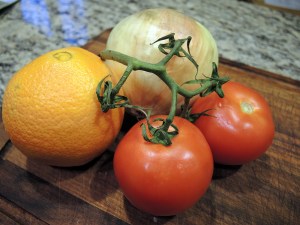 Orange Tomato and Onion for Shrimp