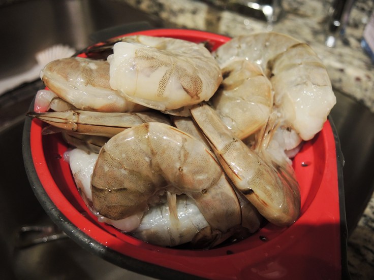 Rinsing Off Jumbo Shrimp