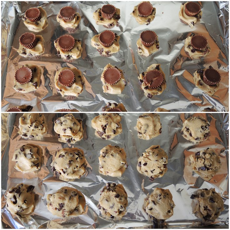Stuffing Peanut Butter Cups into Chocolate Chip Cookies by Man Fuel