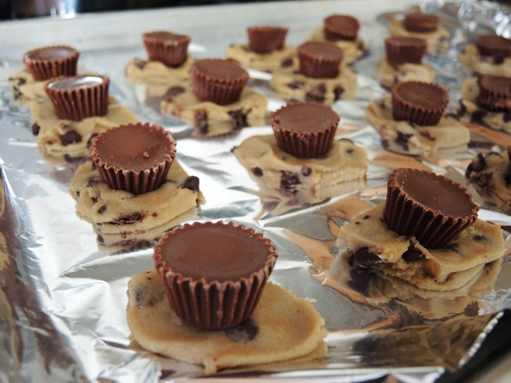 Stuffing Peanut Butter Cups into Chocolate Chip Cookies