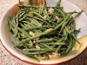 Man Fuel Food Blog - Green Beans Roasted with Garlic and Almonds