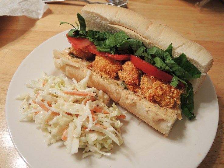 Man Fuel - a food blog - Shrimp Po Boy Sandwich with Spicy Remoulade Sauce