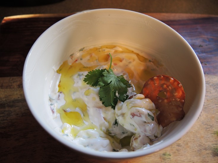 Man Fuel - Food Blog - Labne Kefir Cheese Dip with Tomatoes and Cilantro