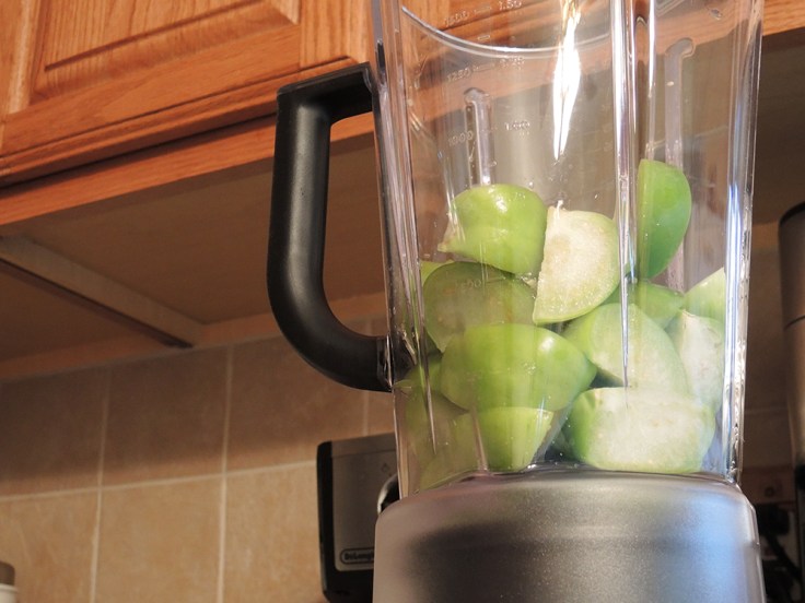 Man Fuel - food blog - Sliced Tomatillos in Blender