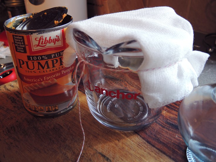 Man Fuel - food blog - Cheesecloth to filter Pumpkin Spice Simple Syrup