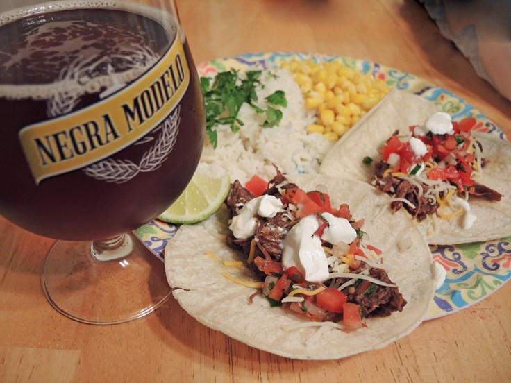 Man Fuel - Food Blog - Negra Modelo Paired with Shredded Beef Tacos