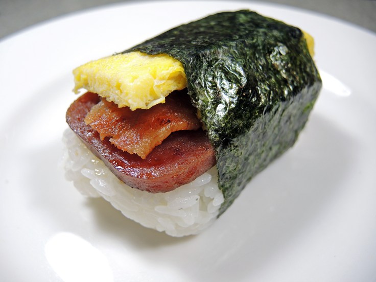 Man Fuel Food Blog - Spam Musubi Recipe - Breakfast Spam Musubi with Egg and Bacon