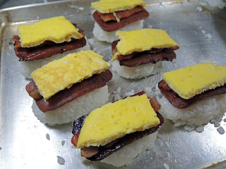 Man Fuel Food Blog - Spam Musubi Recipe - Spam Musubi with Bacon and Egg