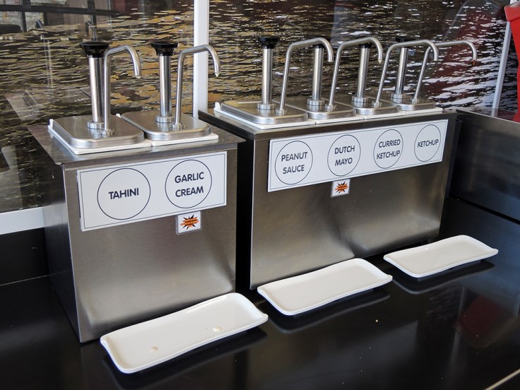 Man Fuel - Food Blog - Amsterdam Falafel Shop - Boston, MA - Condiments