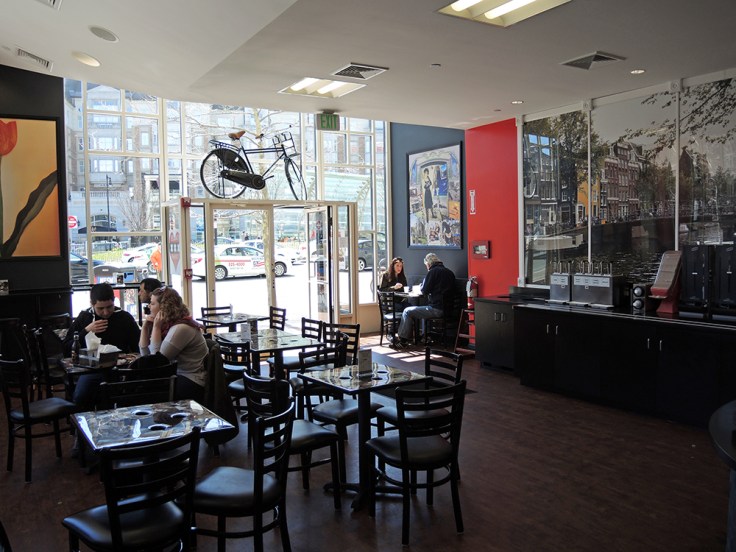 Man Fuel - Food Blog - Amsterdam Falafel Shop - Boston, MA - Interior Seating