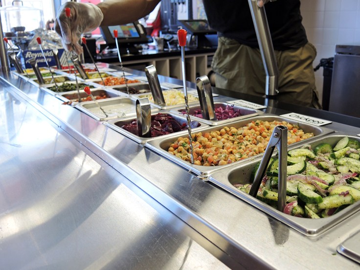 Man Fuel - Food Blog - Amsterdam Falafel Shop - Boston, MA - Self-Serve Toppings