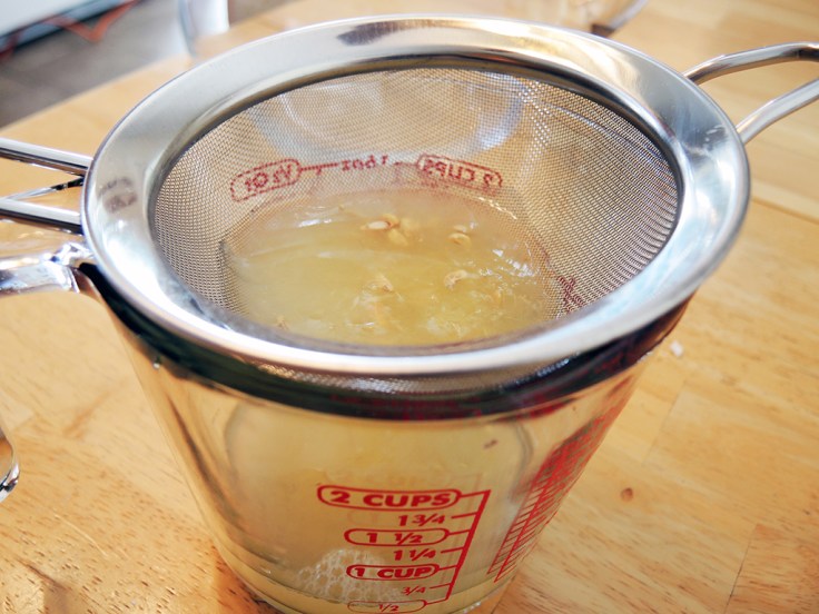 Man Fuel - Food Blog - Filtering Lemon Juice for Lemonade