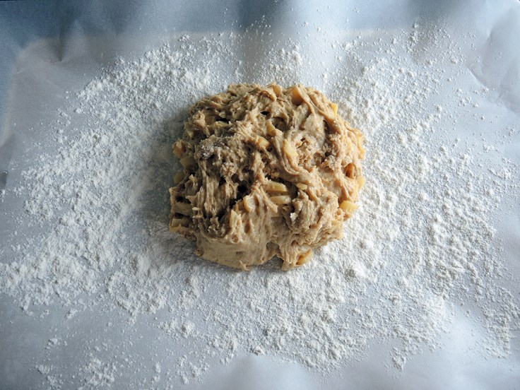 Man Fuel Food Blog - Apple Cider Doughnut Batter on Floured Tray