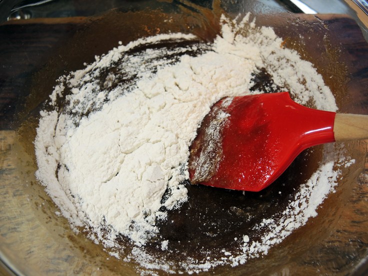 Man Fuel Food Blog - Blondies Recipe - Mixing Dry and Liquid Ingredients