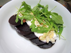 Man Fuel Food Blog - Roasted Beet, Yogurt, and Arugula Salad