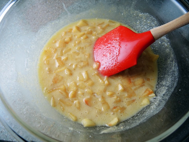 Man Fuel Food Blog - Sugar Mixed with Melted Butter, Egg, and Apples