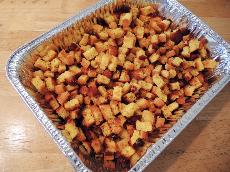 Man Fuel Food Blog - Cornbread Croutons for Stuffing