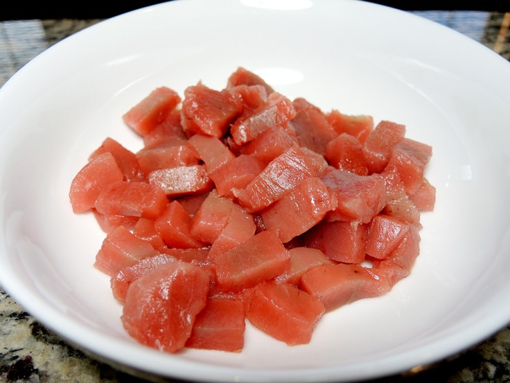 Man Fuel Food Blog - Poke Recipe - Chopped Yellowfin Tuna