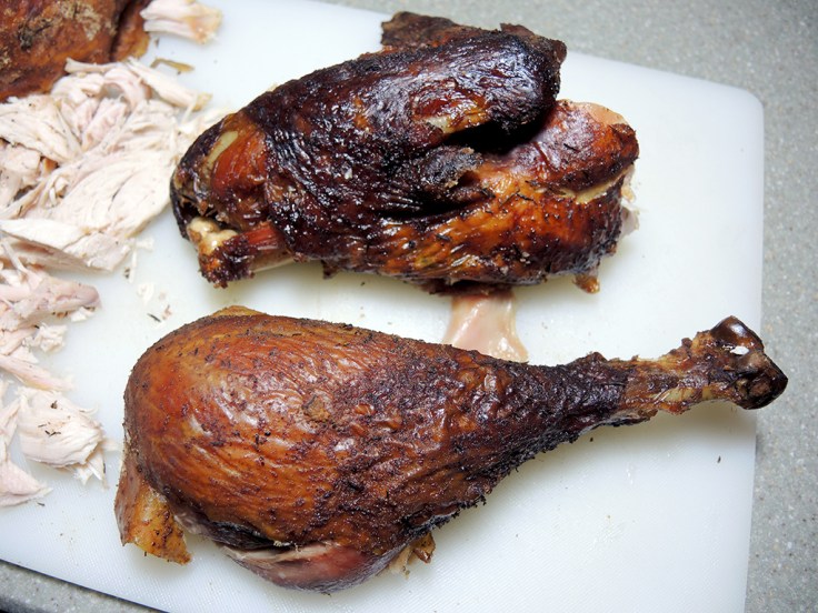 Home Is A Kitchen - Dry Brined and Smoked Whole Turkey Recipe - smoked whole turkey drumstick