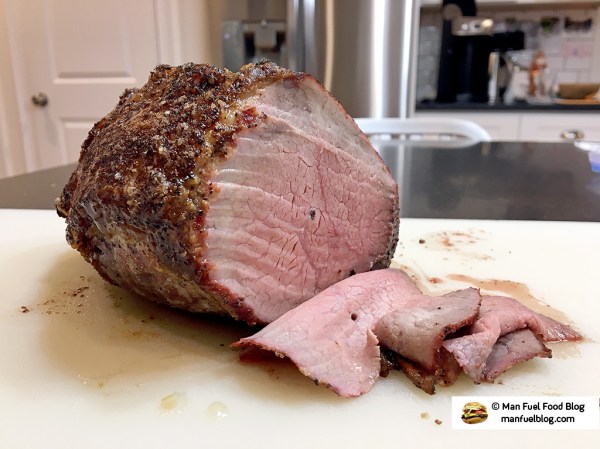 Man Fuel Food Blog - Homemade Deli Style Roast Beef - Juice and Medium Rare