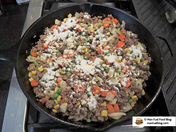 Man Fuel Food Blog - Shepherds Pie Ground Beef Filling with Flour