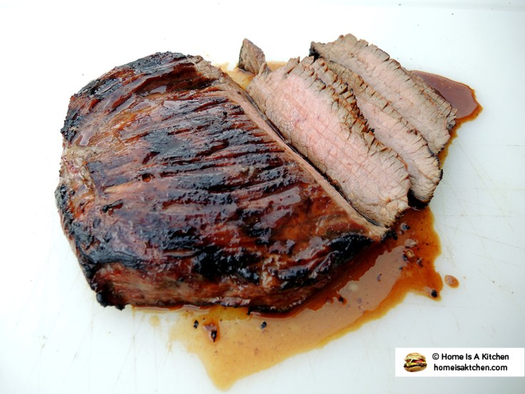 Home Is A Kitchen - Budweiser Steak Marinade Bag - Flank Steak Sliced