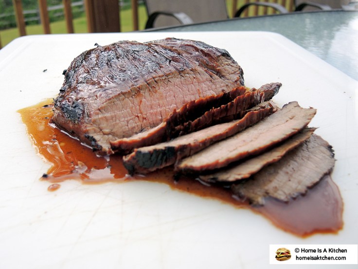 Home Is A Kitchen - Budweiser Steak Marinade Bag - Grilled Flank Steak Sliced
