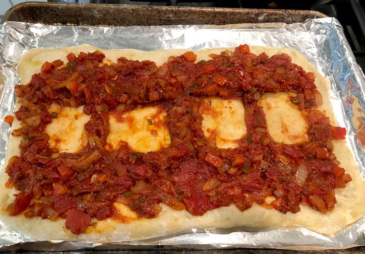 Home Is A Kitchen - Shakshuka Pizza - Space Made for the Eggs