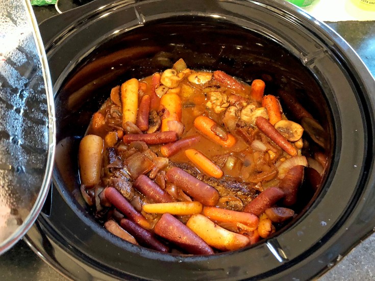 Home Is A Kitchen - Short Ribs in a Red Wine Sauce Prepped in the Slow Cooker