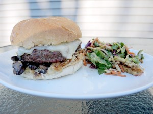 Home Is A Kitchen - Pub Style Burger Recipe with Mushrooms, Swiss, and Aioli